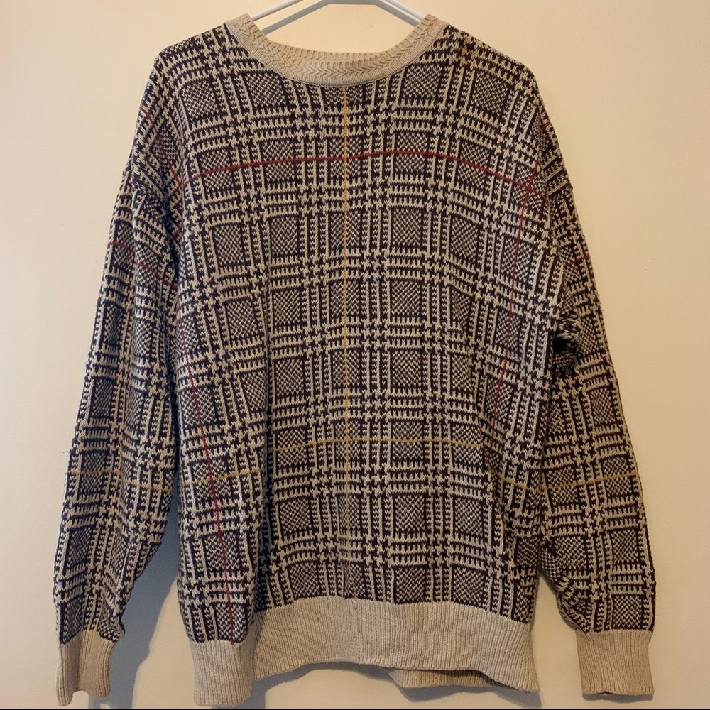 Vintage Patterned Sweater - image 1